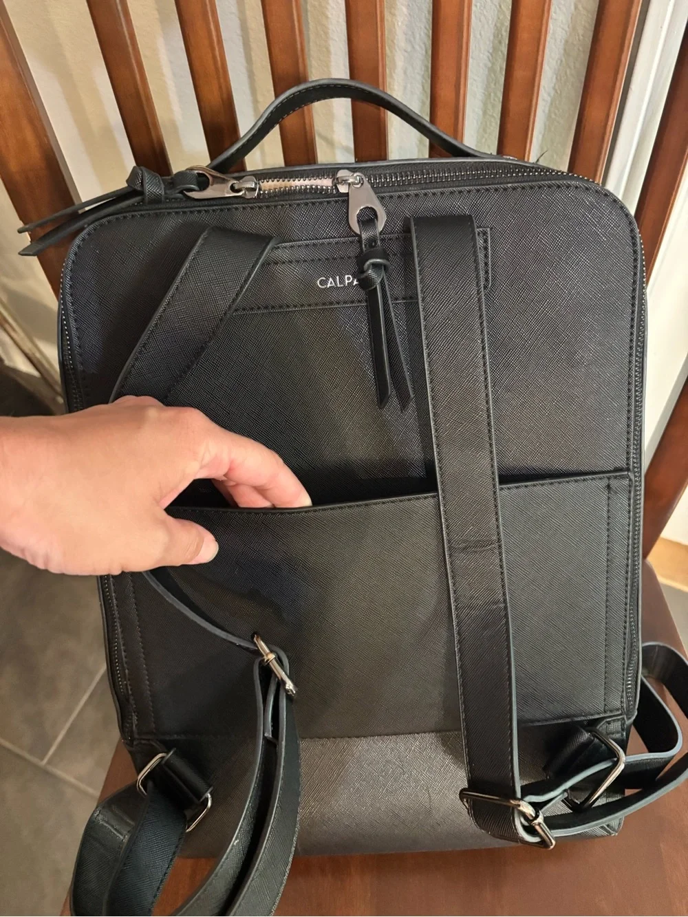 Calpak Kaya gunmetal black laptop bag in like new condition with dust bag!